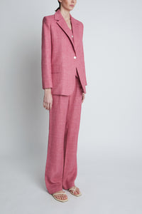 Pink Linen Oversized Blazer