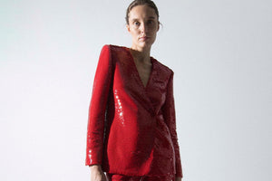 La blazer de lentejuelas rojas: el must-have de la colección FW23/24 de Bleis Madrid - bleis madrid
