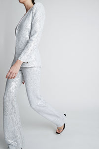 White Sequins Trousers