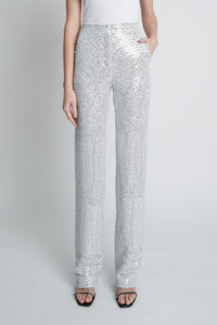 White Sequins Trousers