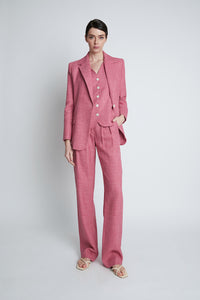 Pink Linen Creased Trousers