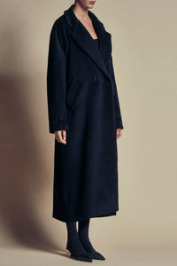 Abrigo oversize negro de lana y cashmere