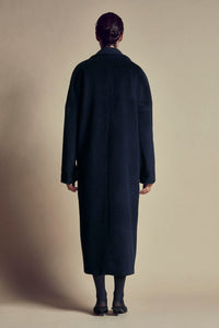 Abrigo oversize negro de lana y cashmere